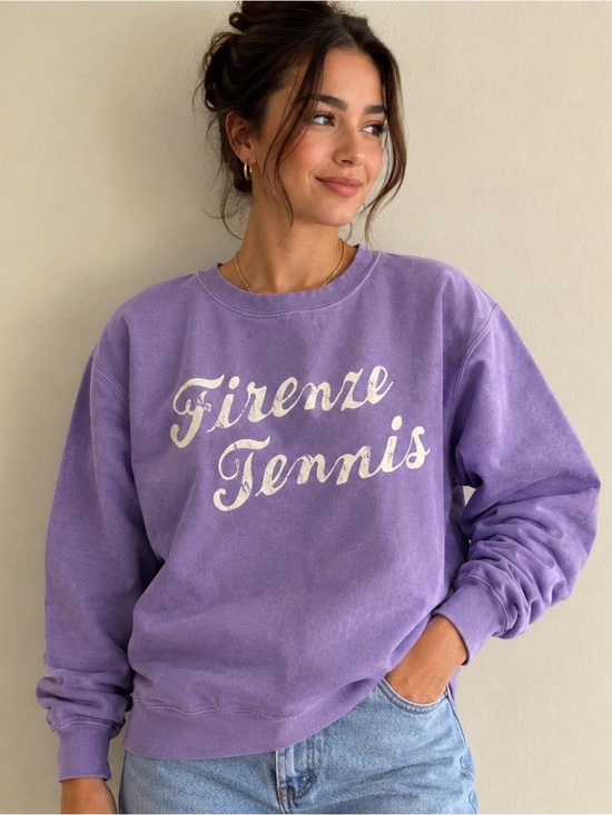 Firstport Tops - Free People Firstport Lavender Firenze Tennis Crewneck Sweatshirt